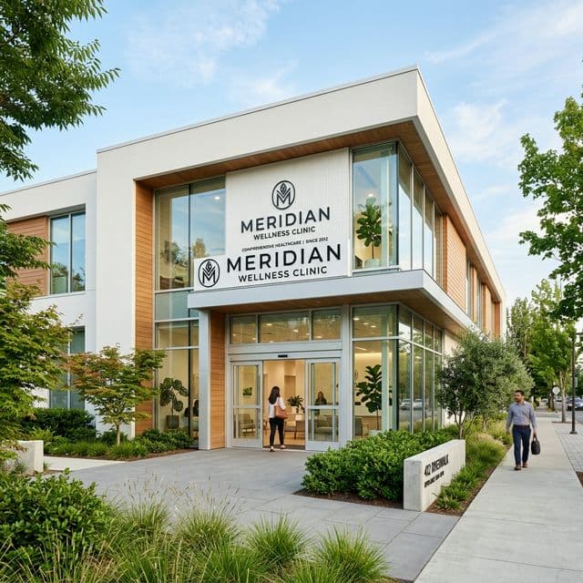 Modern Clinic exterior at Health Connect 360