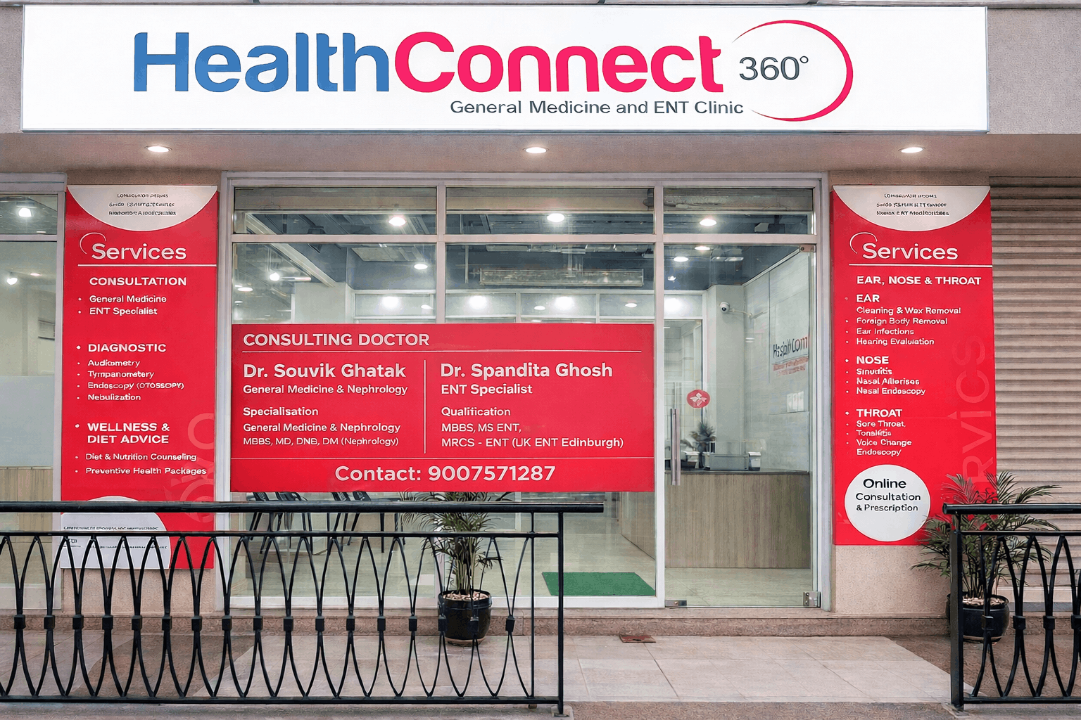 Modern Clinic exterior at Health Connect 360